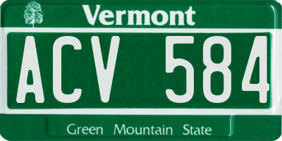 VT license plate ACV584