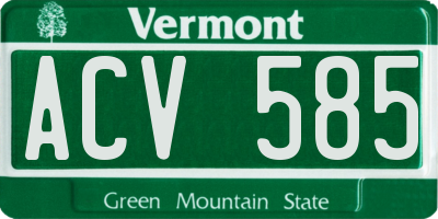 VT license plate ACV585
