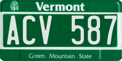 VT license plate ACV587