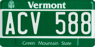 VT license plate ACV588