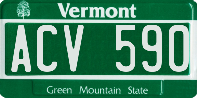 VT license plate ACV590