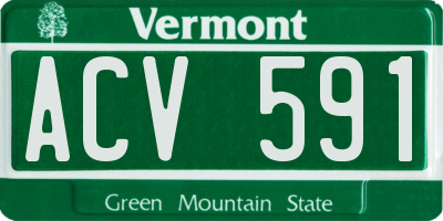 VT license plate ACV591