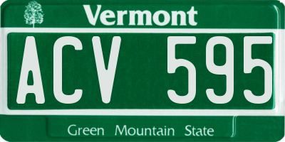 VT license plate ACV595