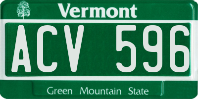 VT license plate ACV596