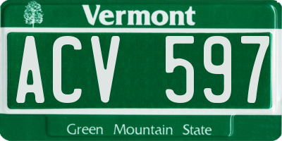 VT license plate ACV597