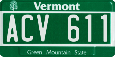 VT license plate ACV611