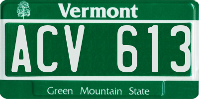 VT license plate ACV613