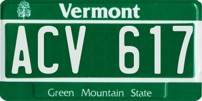 VT license plate ACV617