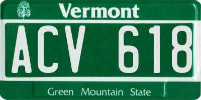 VT license plate ACV618