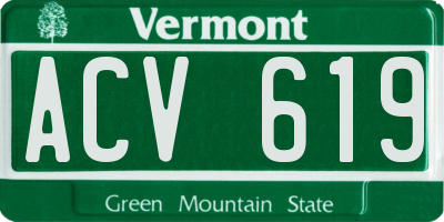 VT license plate ACV619