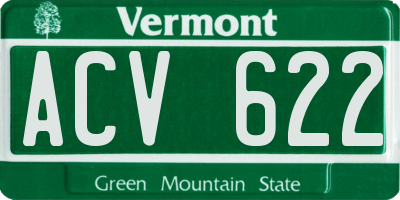 VT license plate ACV622