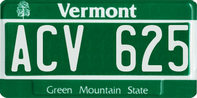 VT license plate ACV625