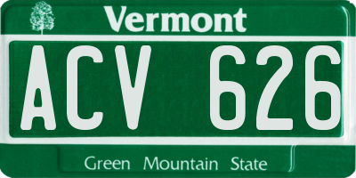 VT license plate ACV626
