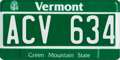 VT license plate ACV634
