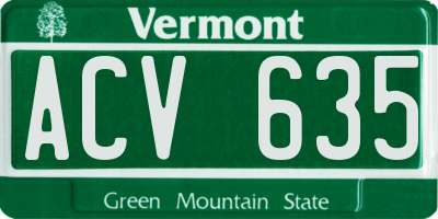 VT license plate ACV635