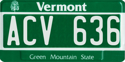 VT license plate ACV636