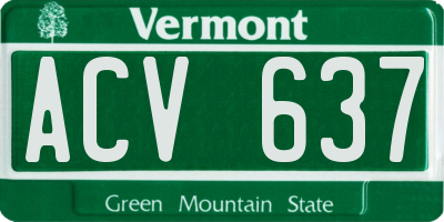 VT license plate ACV637