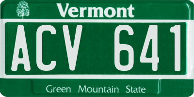 VT license plate ACV641