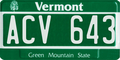 VT license plate ACV643