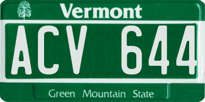 VT license plate ACV644
