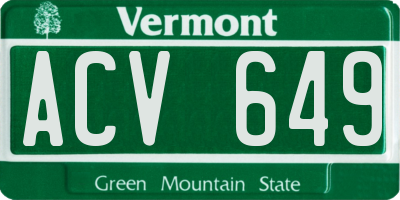 VT license plate ACV649