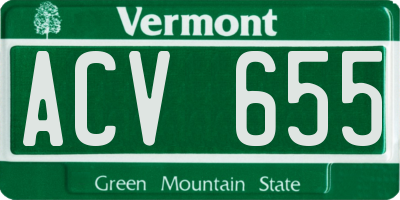 VT license plate ACV655