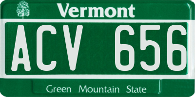VT license plate ACV656