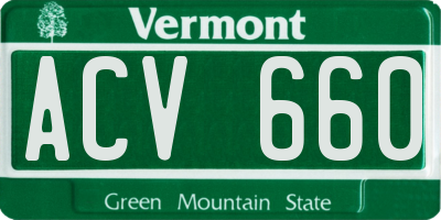 VT license plate ACV660