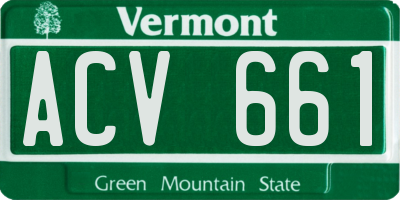 VT license plate ACV661