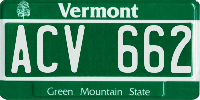 VT license plate ACV662