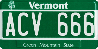 VT license plate ACV666