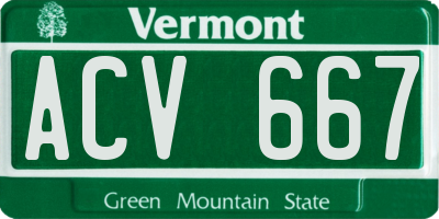 VT license plate ACV667