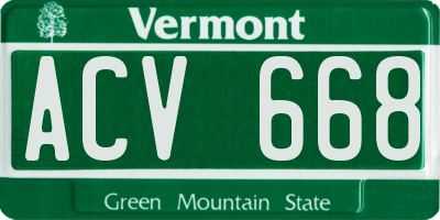 VT license plate ACV668