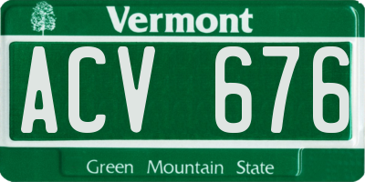VT license plate ACV676