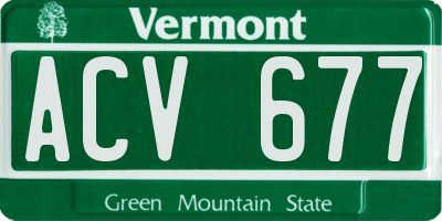 VT license plate ACV677