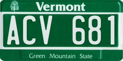 VT license plate ACV681