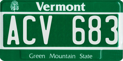 VT license plate ACV683