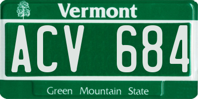 VT license plate ACV684