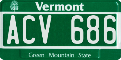 VT license plate ACV686