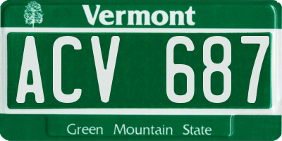 VT license plate ACV687