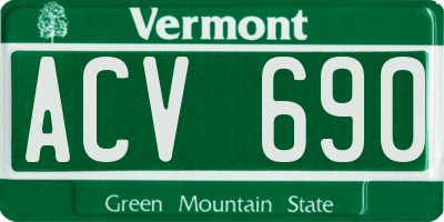 VT license plate ACV690