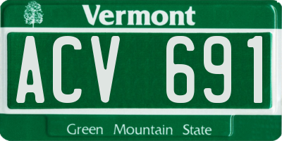 VT license plate ACV691