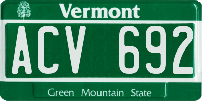 VT license plate ACV692