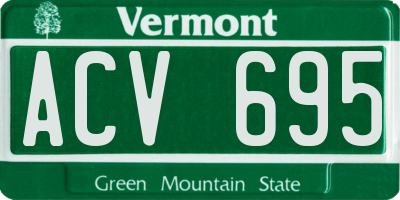 VT license plate ACV695