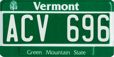 VT license plate ACV696