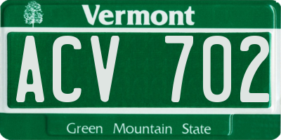 VT license plate ACV702