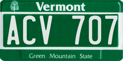 VT license plate ACV707