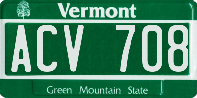 VT license plate ACV708