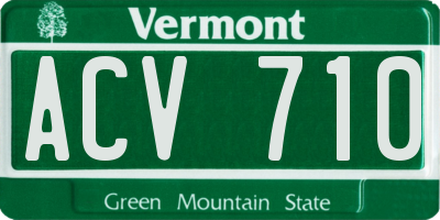 VT license plate ACV710
