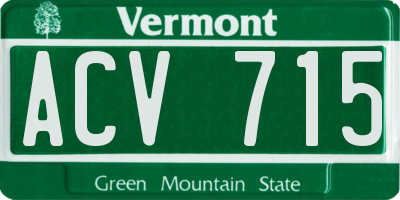 VT license plate ACV715